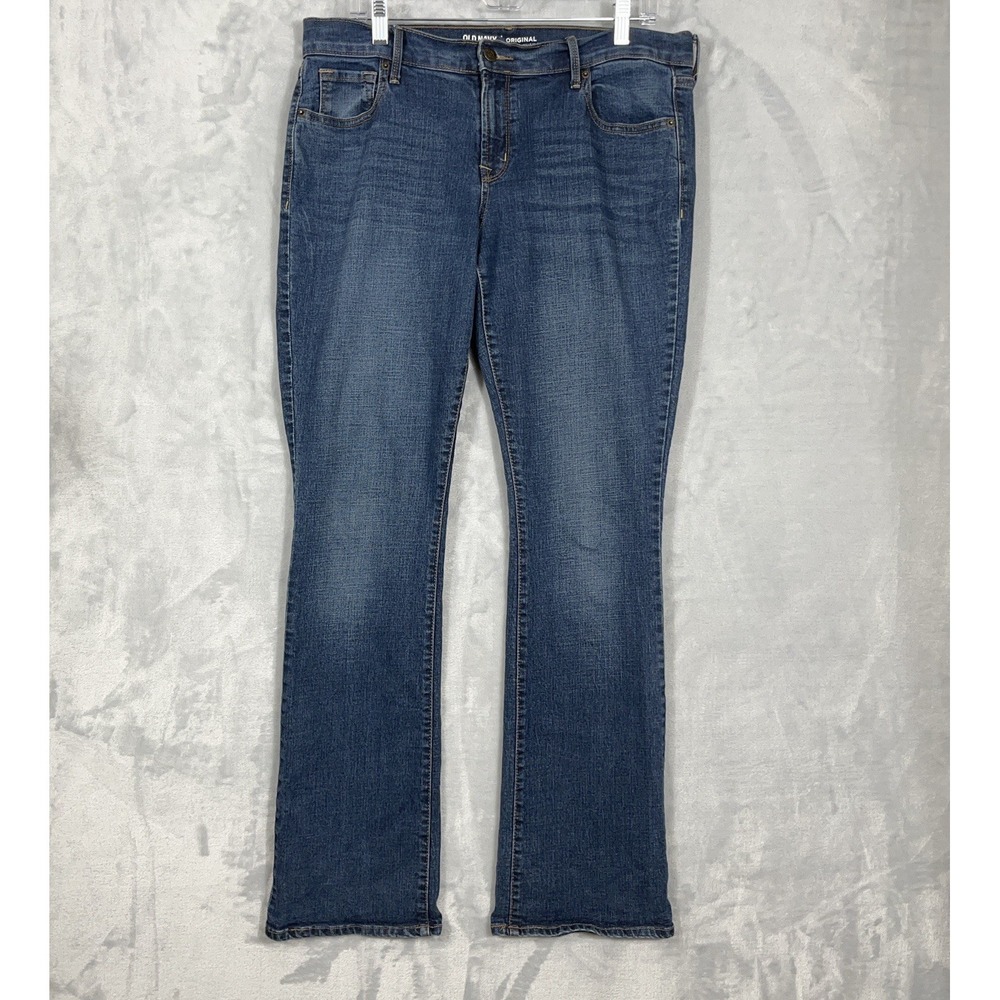Old Navy Jeans Womens 12 Long Blue‎ Medium Wash Mid Rise Original Bootcut